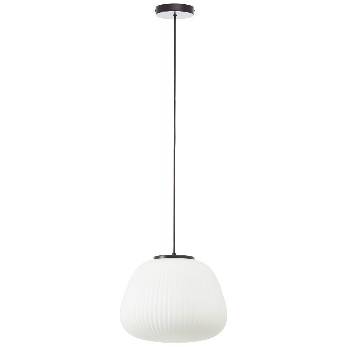 Kaizen Ø35 Blanc suspension De Brilliant - La suspension Kaizen est un plafonnier élégant avec une combinaison de métal et de verre nervuré blanc.