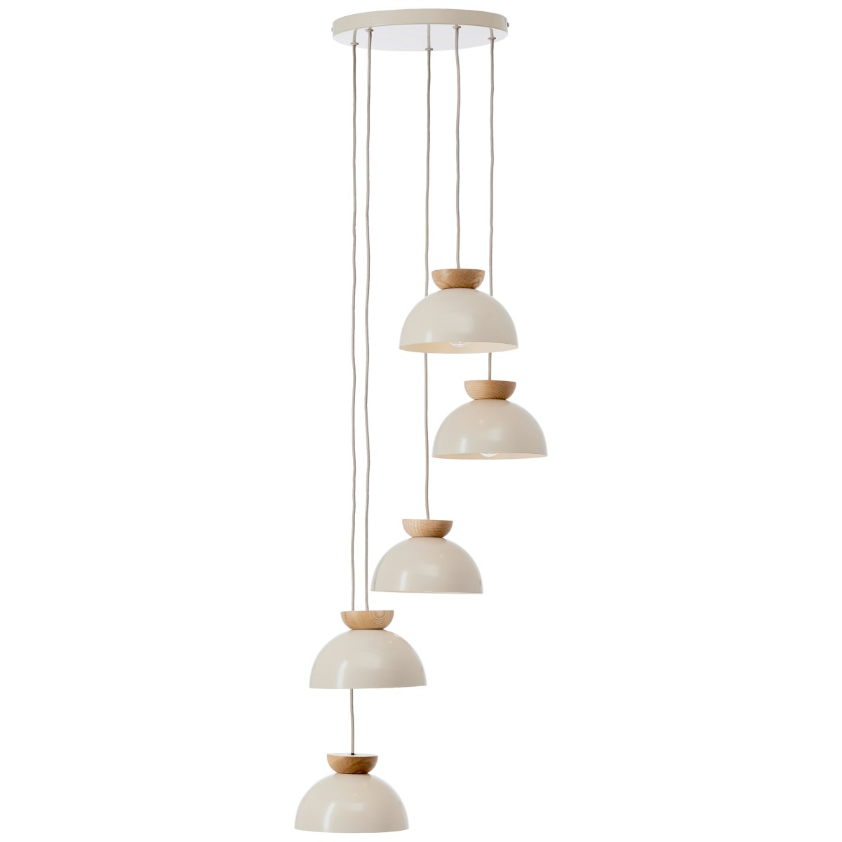 Nalam Ø45 Beige suspension De Brilliant - Fabriqué en métal et en bois, il donne à n'importe quelle pièce une impression élégante et chaleureuse.