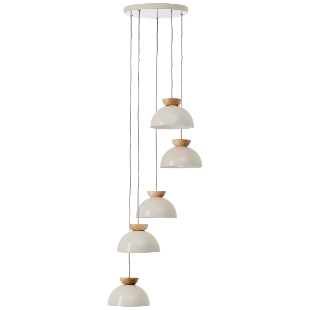 Nalam Ø45 Beige suspension De Brilliant - Fabriqué en métal et en bois, il donne à n'importe quelle pièce une impression élégante et chaleureuse.