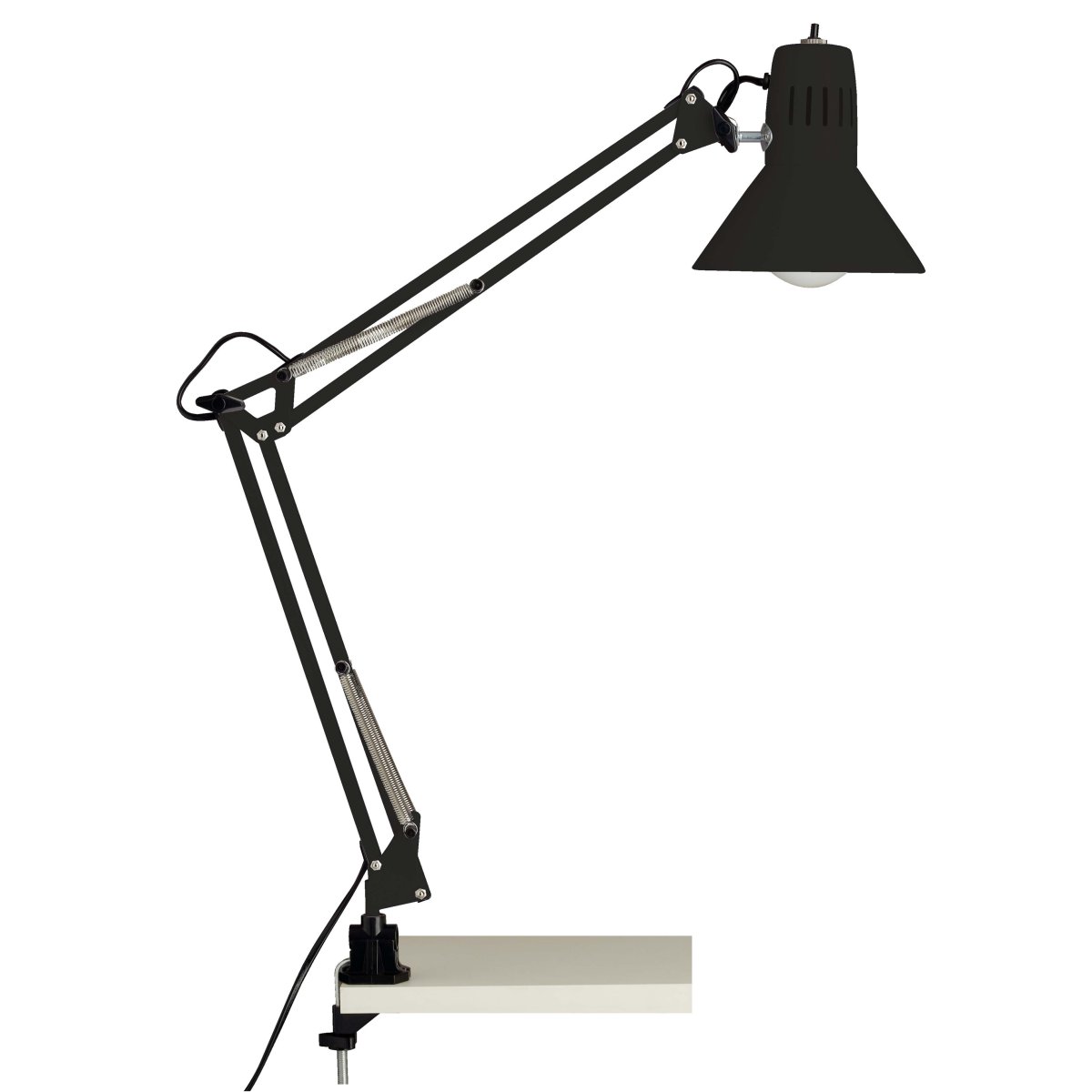Hobby 70cm Noir lampe de bureau De Brilliant - La lampe de bureau Hobby avec pince est parfaite pour les pièces où il n'y a pas de place pour un pied de lampe conventionnel.