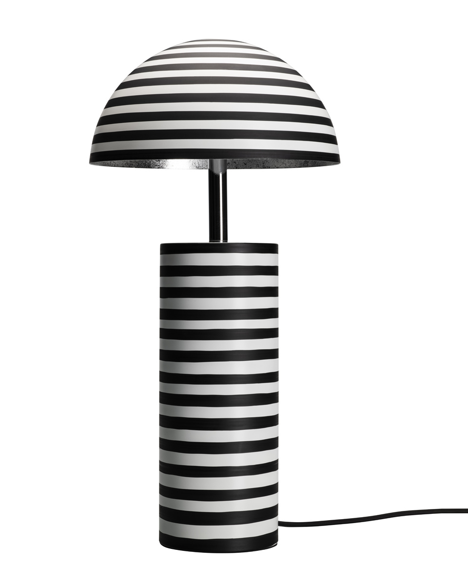 Stripe 50cm Noir et blanc lampe de table De By Rydéns - Stripe est une lampe de table moderne et d&eacute;corative sign&eacute;e Lena Nyholm.