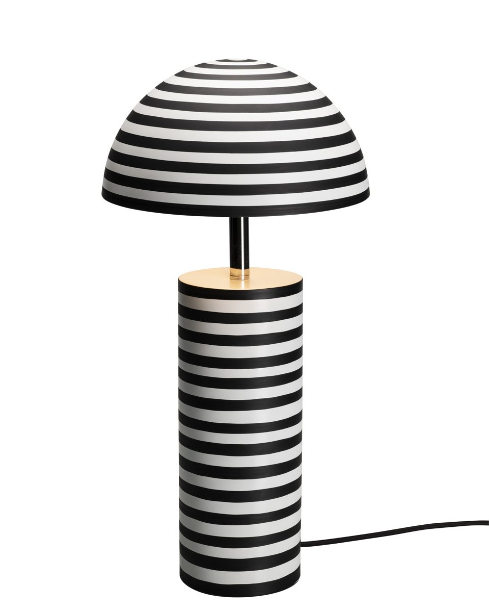 Stripe 50cm Noir et blanc lampe de table De By Rydéns - Stripe est une lampe de table moderne et d&eacute;corative sign&eacute;e Lena Nyholm.