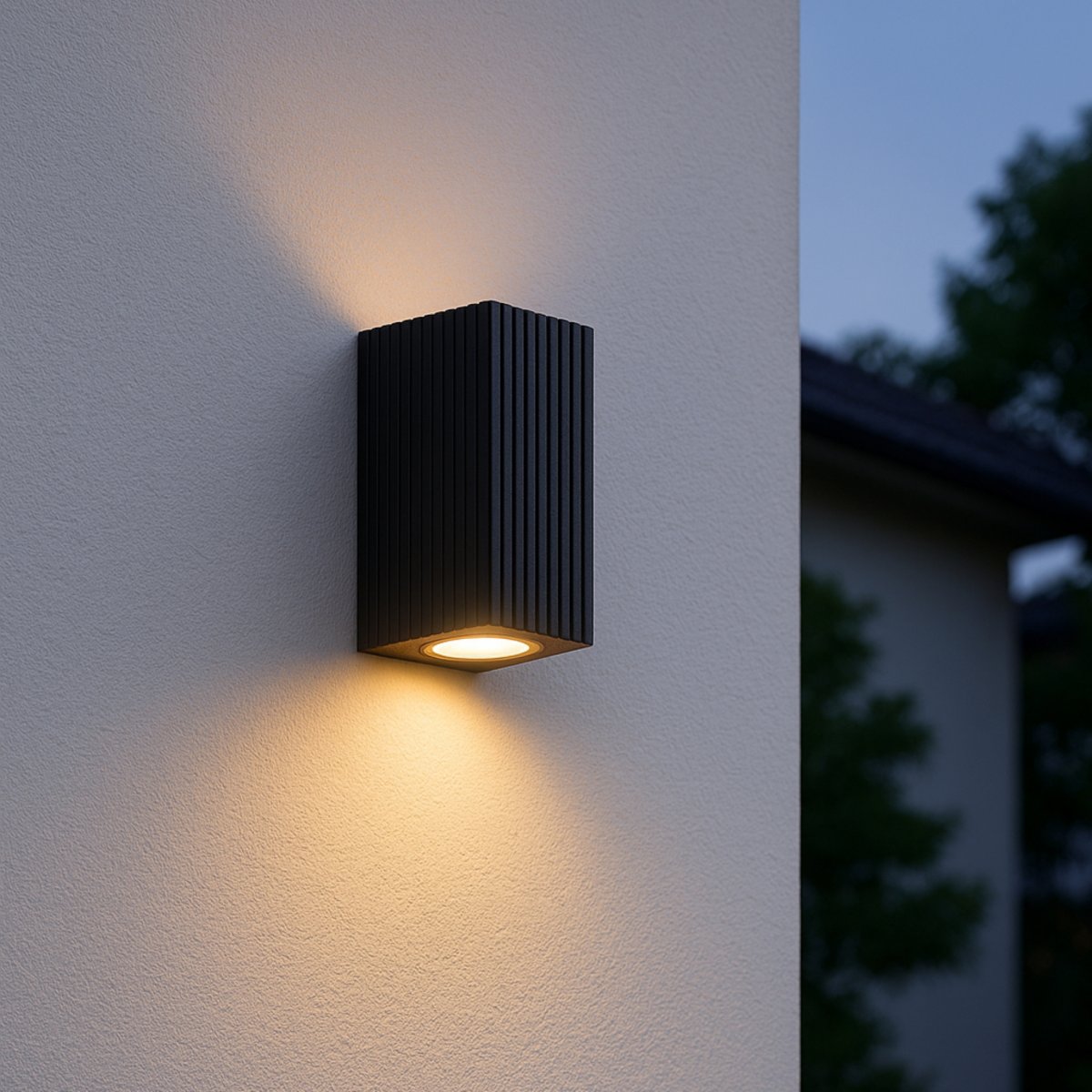 Jelani Noir lampe d’extérieur De Brilliant - Le luminaire de façade Jelani à double orientation est un ajout moderne et fonctionnel à votre éclairage extérieur.