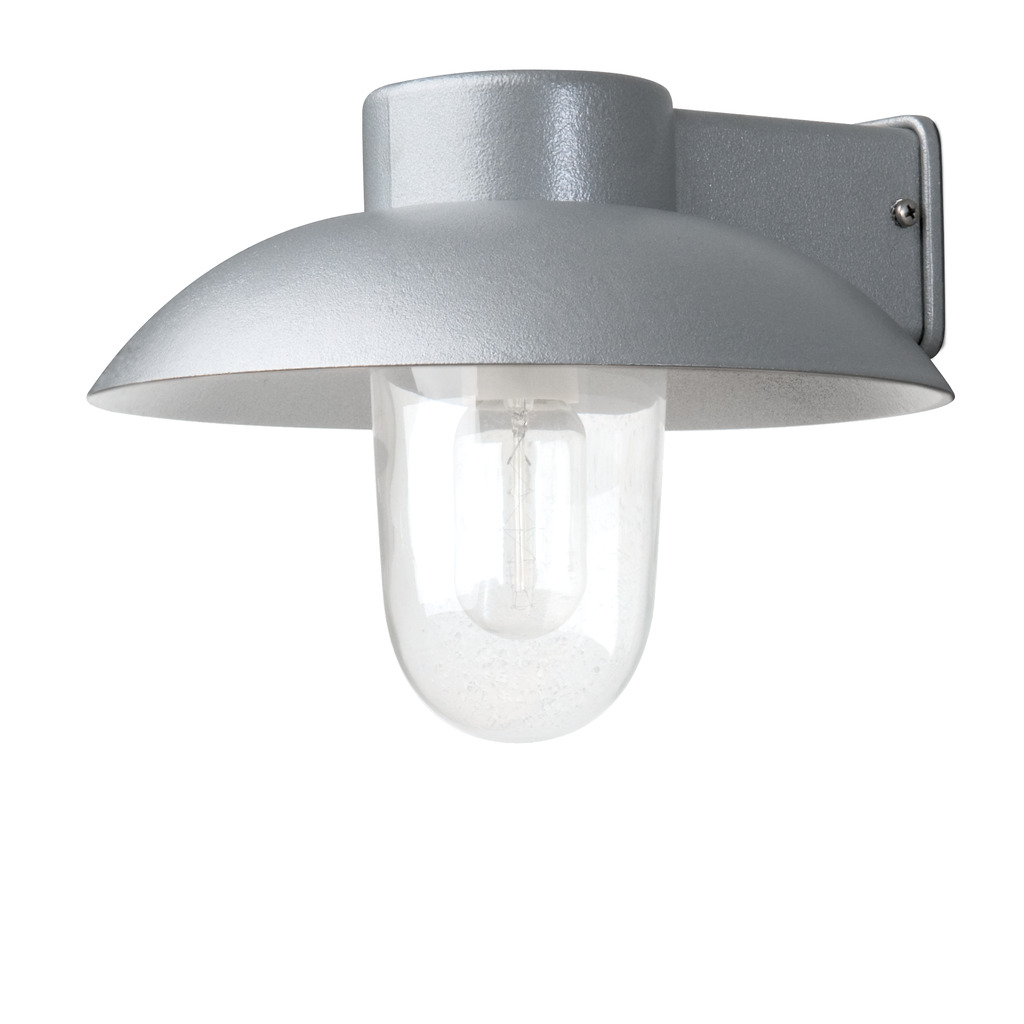 Mani Gris lampe d’extérieur De Konstsmide - L'abat-jour large et le dôme en verre transparent émettent une lumière agréable et dirigée, ce qui rend la lampe parfaite pour les entrées et les patios.