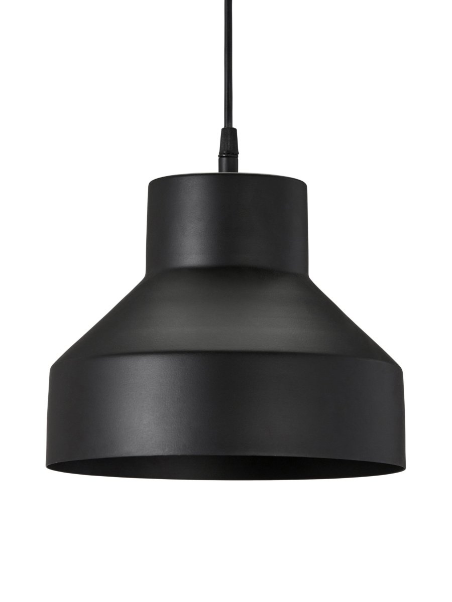 Solo Ø26 Noir suspension De PR Home - Câble en plastique noir de 1,6 m de long avec rosace de plafond pour suspension à crochet de la même couleur que l'abat-jour.