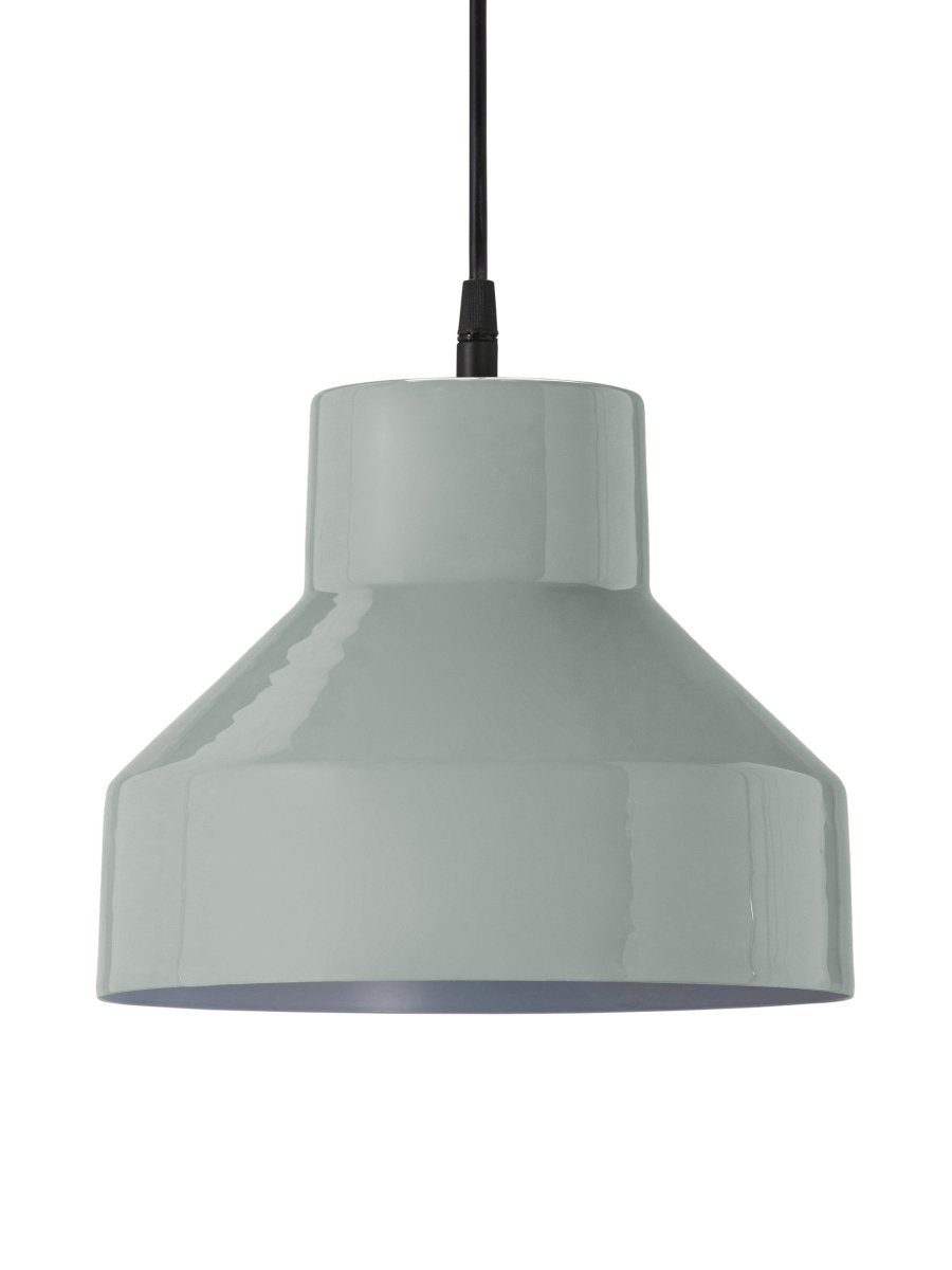 Solo Ø26 Gris suspension De PR Home - Câble en plastique noir de 1,6 m de long avec rosace de plafond pour suspension à crochet de la même couleur que l'abat-jour.