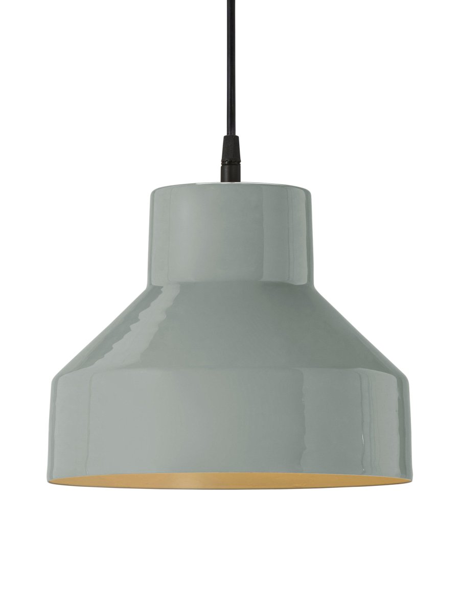 Solo Ø26 Gris suspension De PR Home - Câble en plastique noir de 1,6 m de long avec rosace de plafond pour suspension à crochet de la même couleur que l'abat-jour.