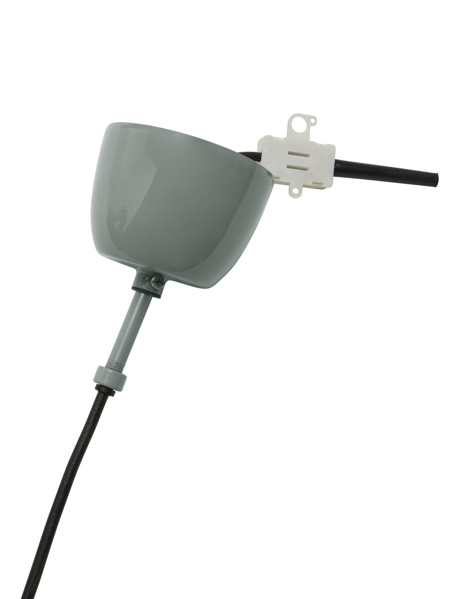 Solo Ø26 Gris suspension De PR Home - Câble en plastique noir de 1,6 m de long avec rosace de plafond pour suspension à crochet de la même couleur que l'abat-jour.
