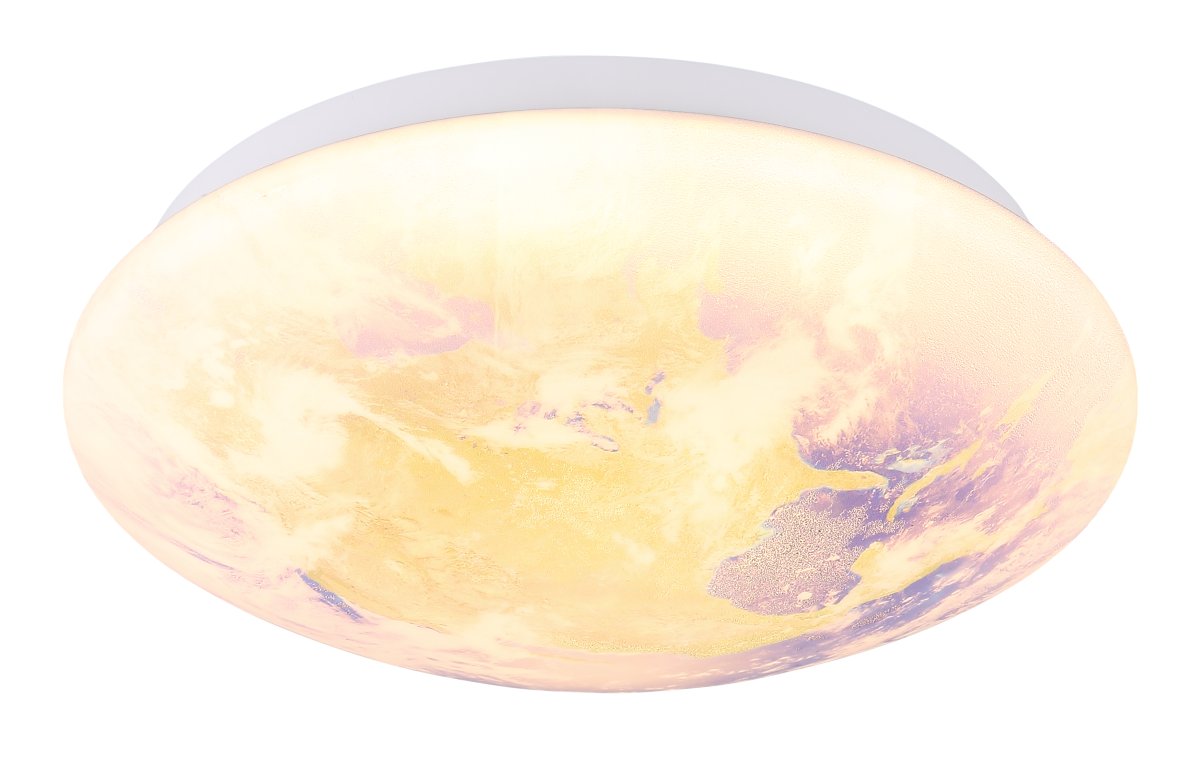 Gaia Ø26 Multicolore lampe pour enfant De Globo Lighting - Gaia &auml;r en unik plafond med en detaljerad v&auml;rld och molnmotiv p&aring; sk&auml;rmen.