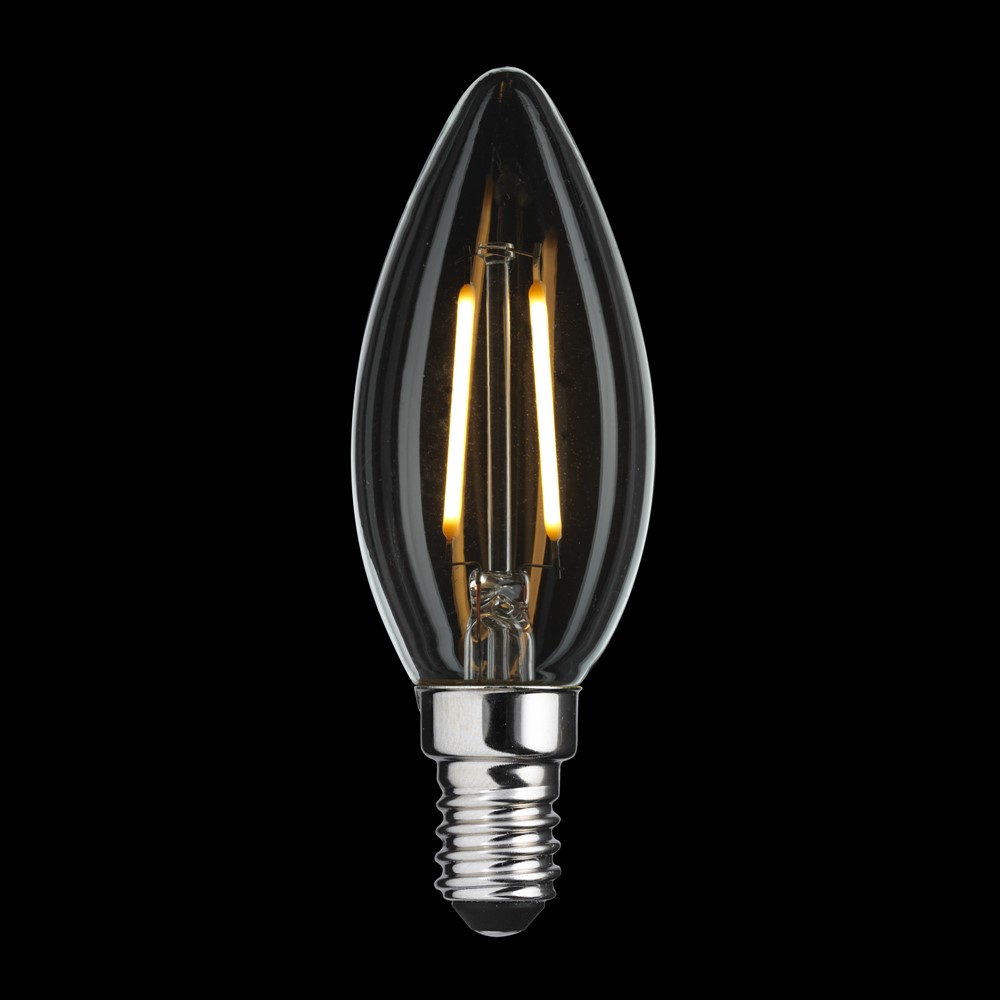 LED E14 Forme Bougie 0,8W 2700K Transparent De Unison - Avec une puissance de 0,8 W et une lumi&egrave;re chaude et douce de 2700 K, il cr&eacute;e une atmosph&egrave;re chaleureuse dans des environnements modernes et classiques.