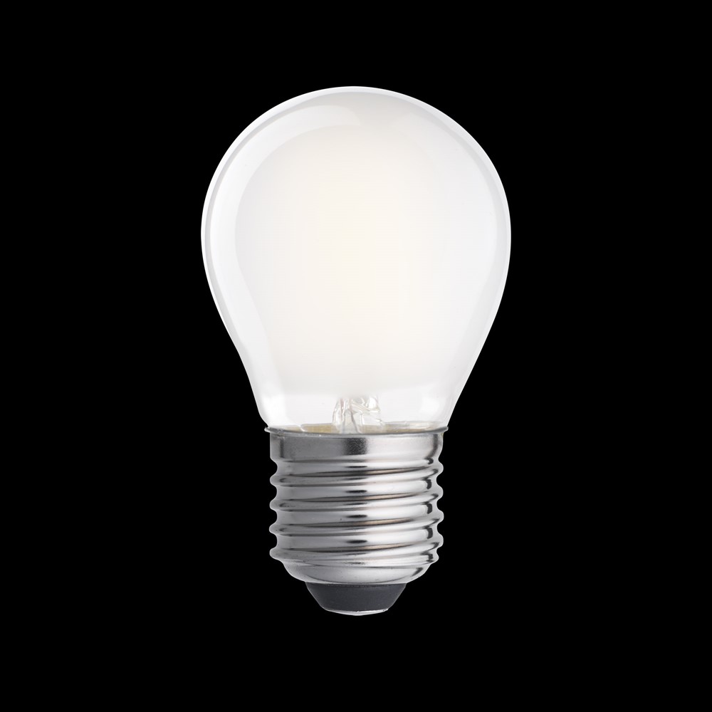 LED E27 boule mat 2W 2700K Blanc De Unison - La surface mate r&eacute;duit l'&eacute;blouissement et assure une r&eacute;partition uniforme de la lumi&egrave;re, parfaite pour les lampes d&eacute;coratives et l'&eacute;clairage g&eacute;n&eacute;ral de la maison.