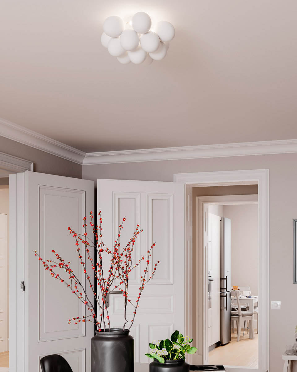 Gross Ø30 Blanc plafonnier De By Rydéns - Avec un diam&egrave;tre de 30 cm, Gross constitue un magnifique point focal, par exemple dans une chambre, un couloir ou un salon.