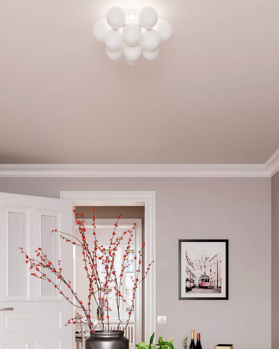 Gross Ø30 Blanc plafonnier De By Rydéns - Avec un diam&egrave;tre de 30 cm, Gross constitue un magnifique point focal, par exemple dans une chambre, un couloir ou un salon.