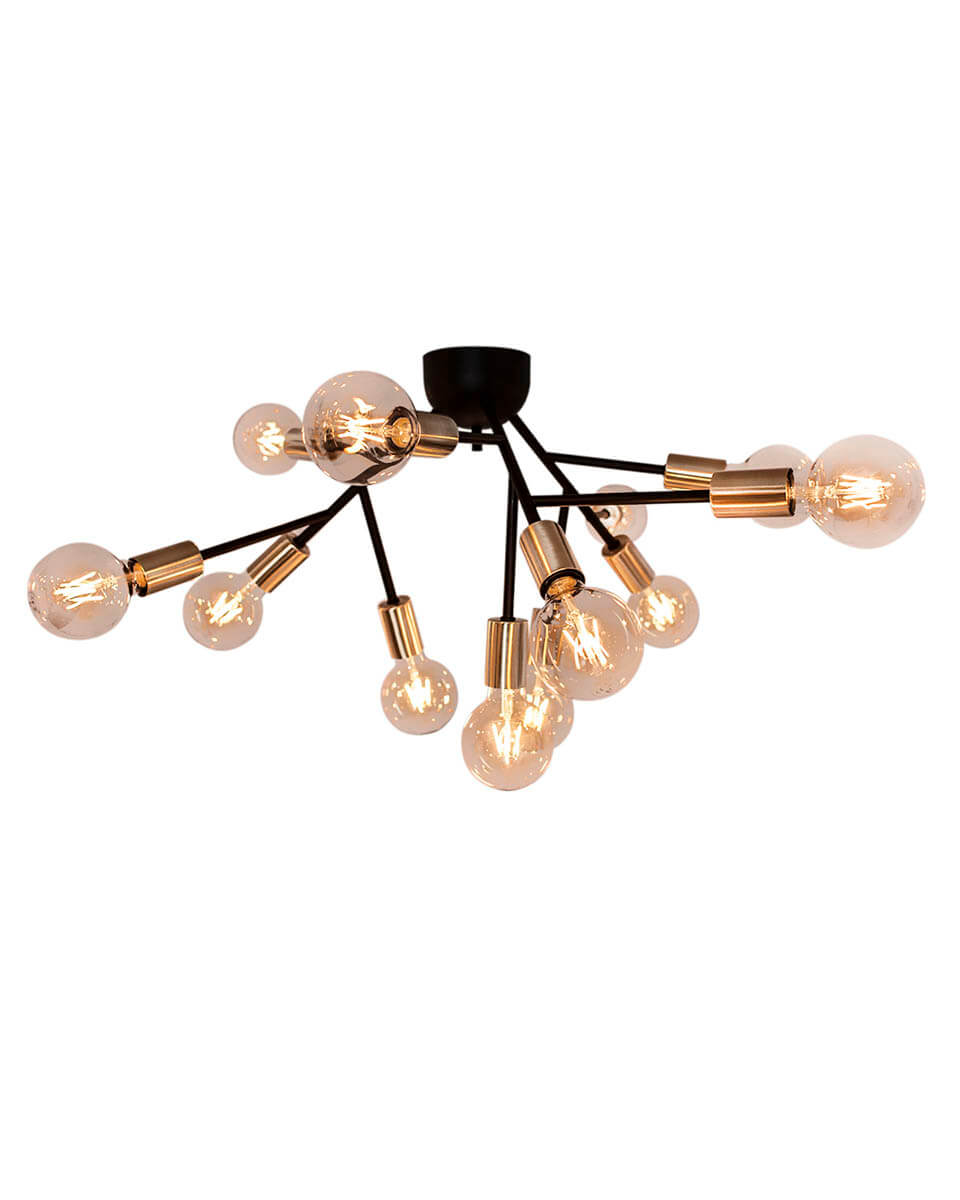 Heroes Ø72 Noir plafonnier De By Rydéns - Gr&acirc;ce &agrave; cette vari&eacute;t&eacute; d'ampoules, on obtient une lumi&egrave;re chaleureuse et agr&eacute;able dans la pi&egrave;ce.