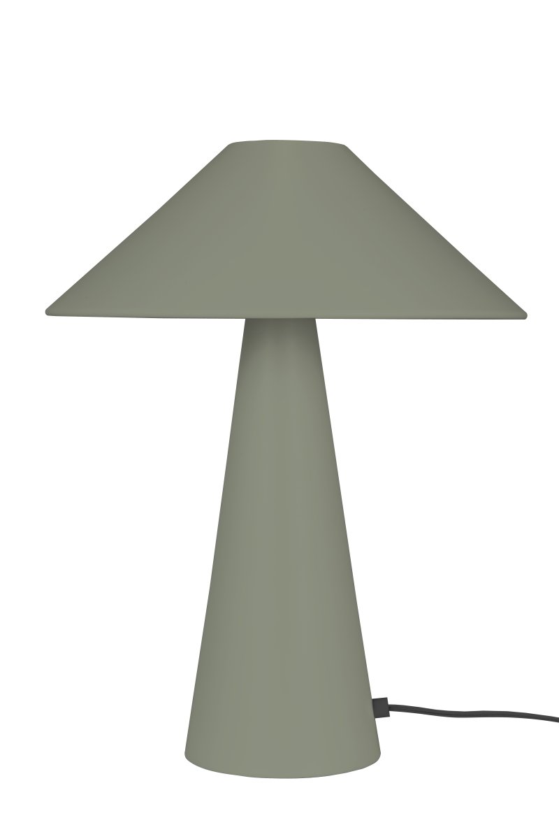 Cannes 40cm Vert mousse lampe de table De Globen Lighting - Cannes est fabriqu&eacute;e en m&eacute;tal laqu&eacute; mat et est &eacute;quip&eacute;e d'un c&acirc;ble textile de 200 cm avec prise et interrupteur.