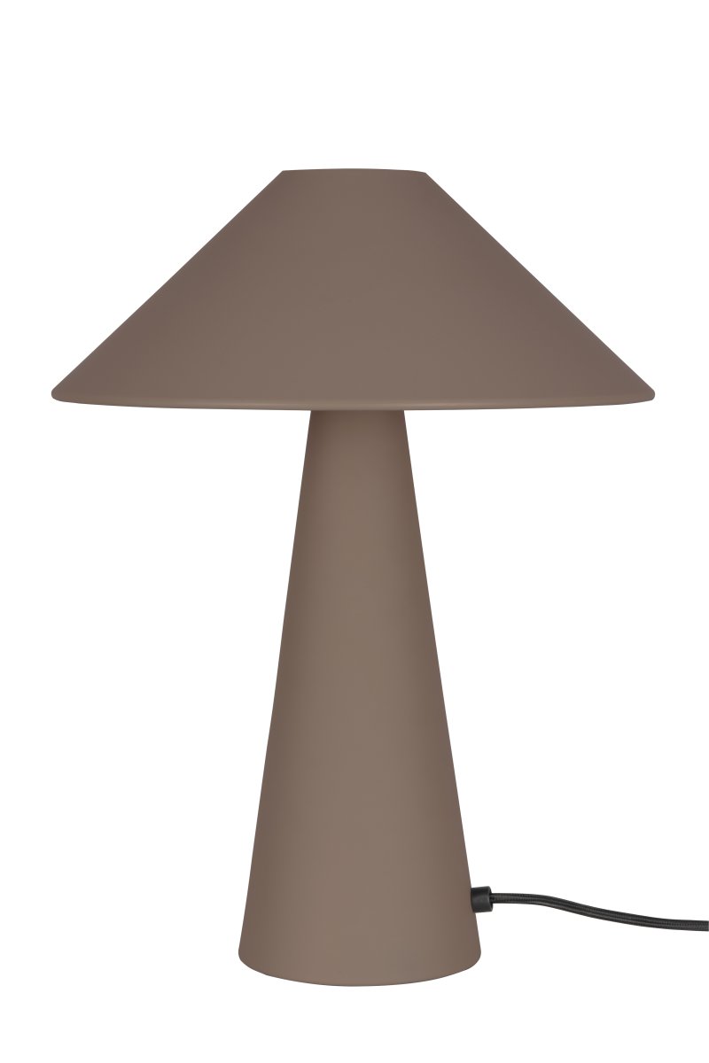 Cannes 40cm Moka lampe de table De Globen Lighting - Cannes est fabriqu&eacute;e en m&eacute;tal laqu&eacute; mat et est &eacute;quip&eacute;e d'un c&acirc;ble textile de 200 cm avec prise et interrupteur.