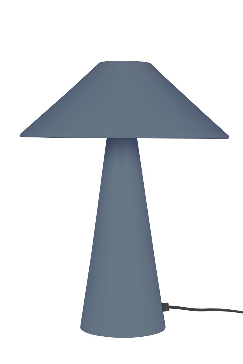 Cannes 40cm Bleu lampe de table De Globen Lighting - Cannes est fabriqu&eacute;e en m&eacute;tal laqu&eacute; mat et est &eacute;quip&eacute;e d'un c&acirc;ble textile de 200 cm avec prise et interrupteur.