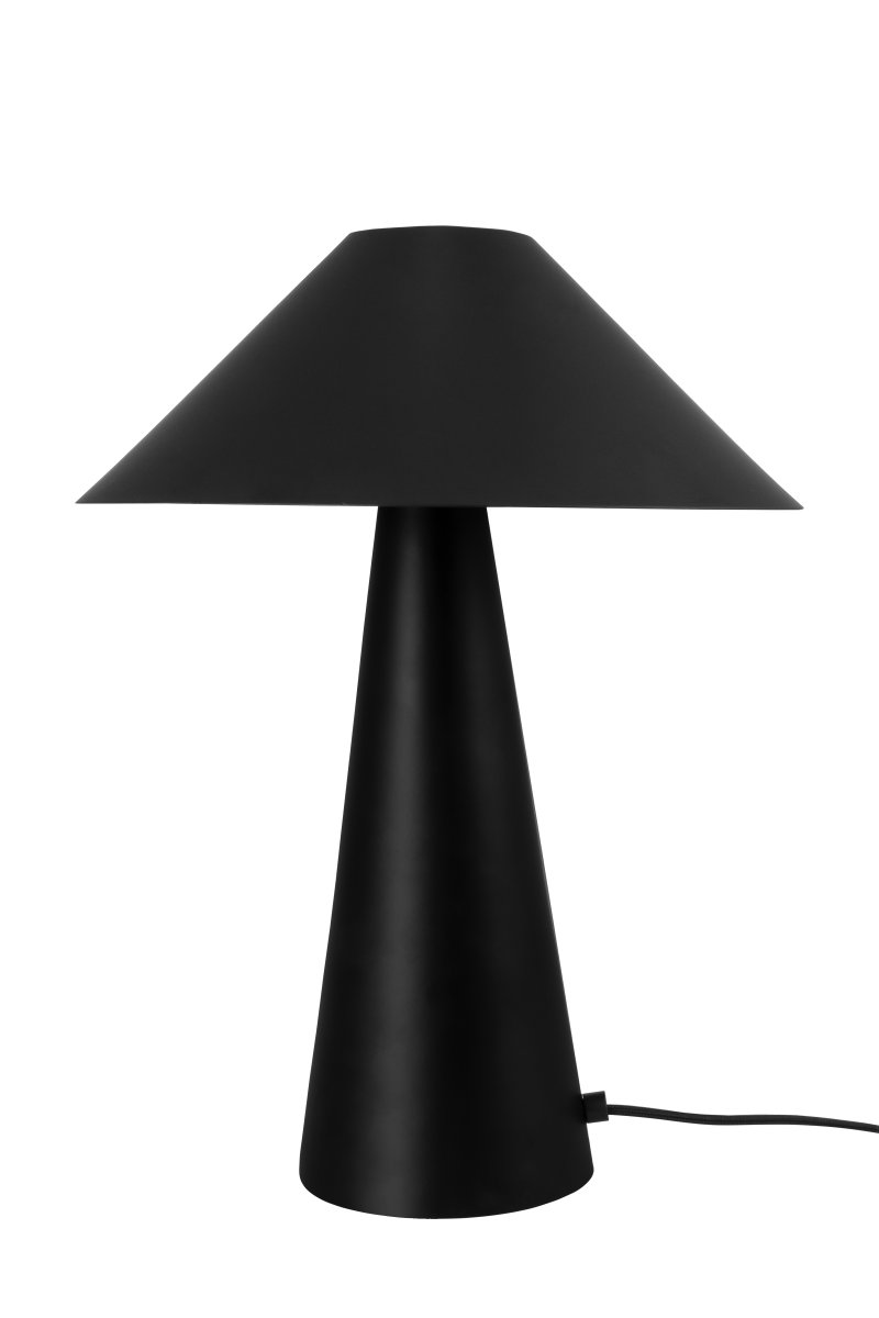 Cannes 40cm Noir lampe de table De Globen Lighting - Cannes est fabriqu&eacute;e en m&eacute;tal laqu&eacute; mat et est &eacute;quip&eacute;e d'un c&acirc;ble textile de 200 cm avec prise et interrupteur.