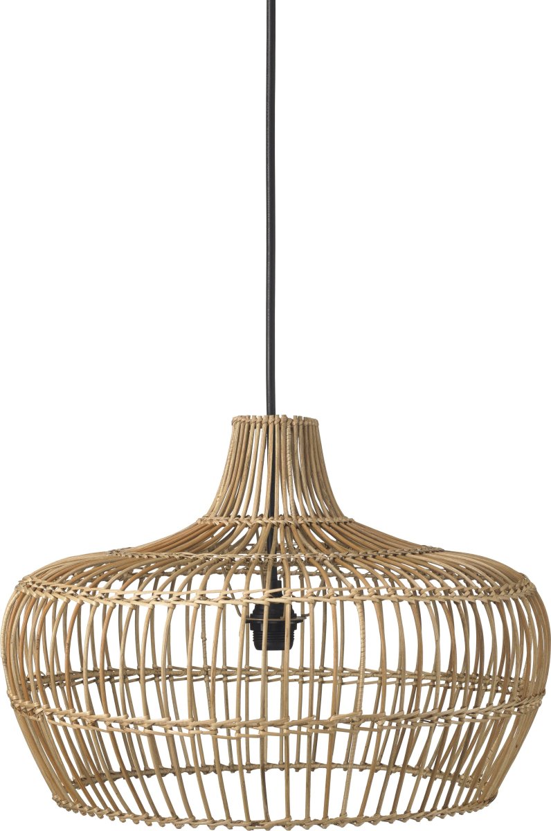 Kisha Abat-Jour Ø50 Excl. Suspension Nature suspension De PR Home - L'abat-jour avec sa forme et son tissage uniques filtre la lumi&egrave;re et cr&eacute;e un magnifique jeu d'ombres.
