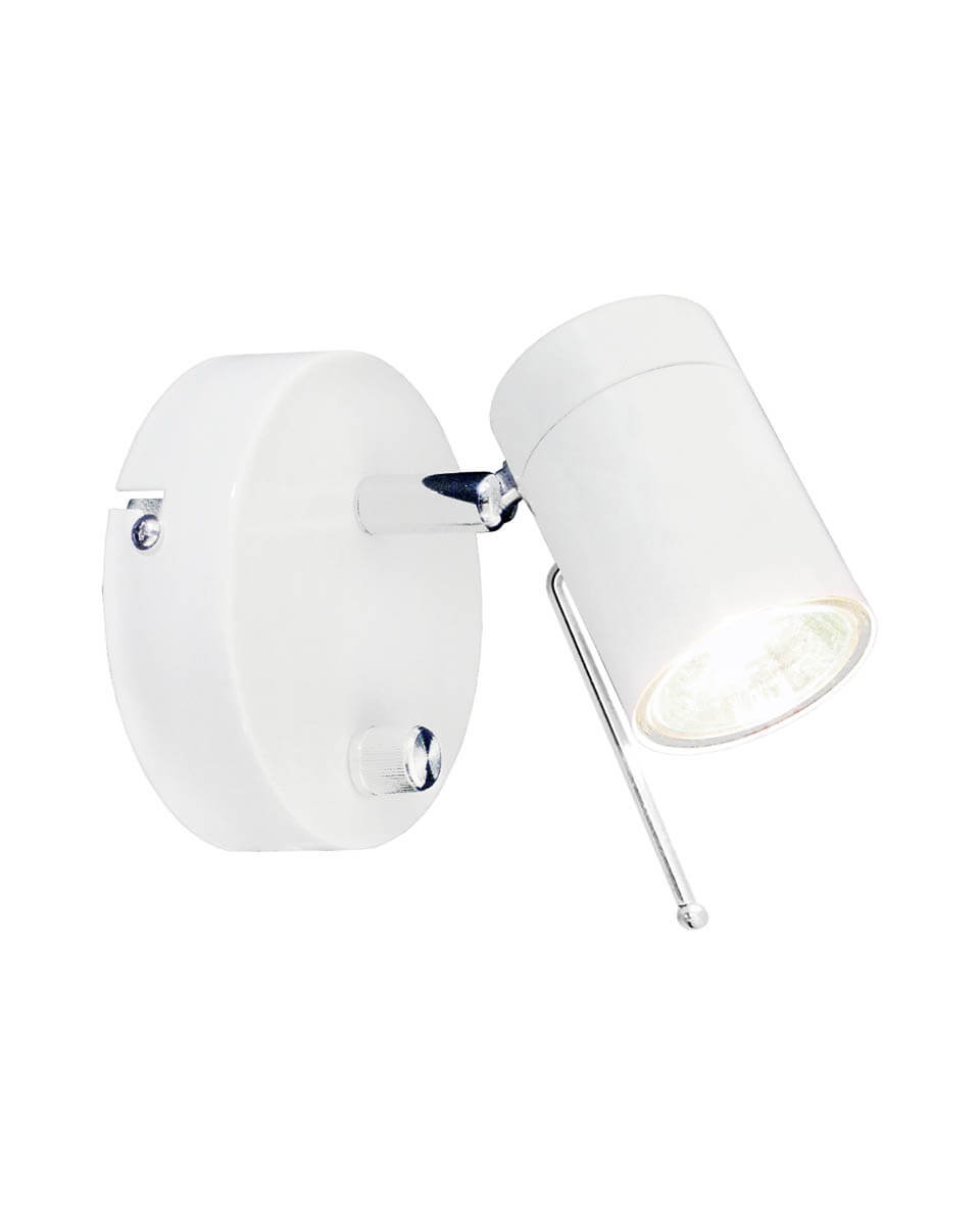 Correct Blanc lampe de lecture De By Rydéns - Une tige m&eacute;tallique situ&eacute;e en haut de la t&ecirc;te de la lampe vous permet de diriger la lumi&egrave;re selon vos besoins sans risque de surchauffe.