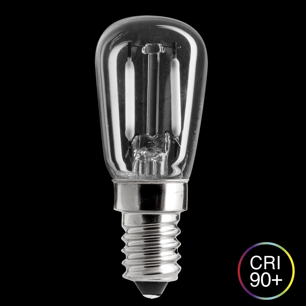 Ampoule LED E14 forme poire 1,5W 2700K dimmable Transparent De Unison - Angle de diffusion : 360°.