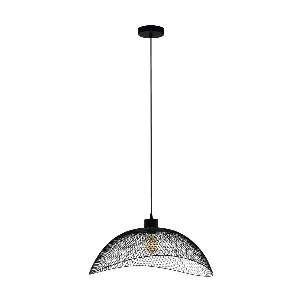Pompeya Ø54 Noir suspension De Eglo - La structure ouverte de l'abat-jour cr&eacute;e un beau jeu de lumi&egrave;re et met en valeur de mani&egrave;re optimale la source lumineuse.