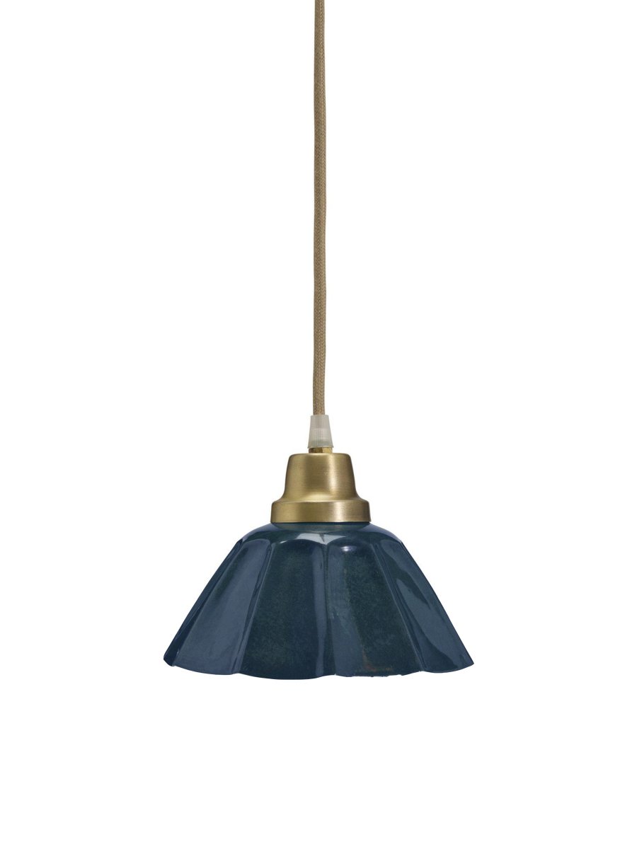 Ester Ø17 Bleu lampe de fenêtre De PR Home - La lampe est fournie avec un c&acirc;ble textile couleur lin de 3,5 m de long et une prise secteur.