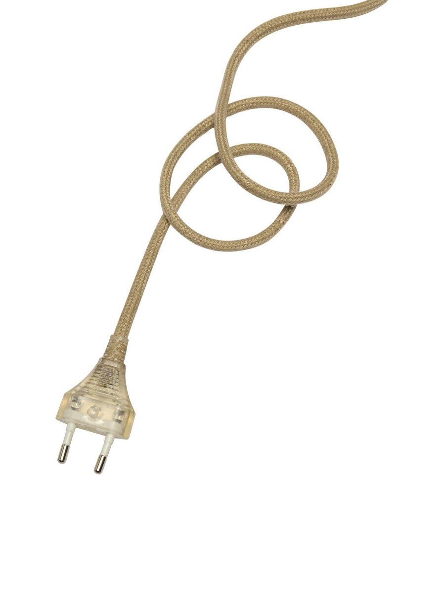 Ester Ø17 Bleu lampe de fenêtre De PR Home - La lampe est fournie avec un c&acirc;ble textile couleur lin de 3,5 m de long et une prise secteur.