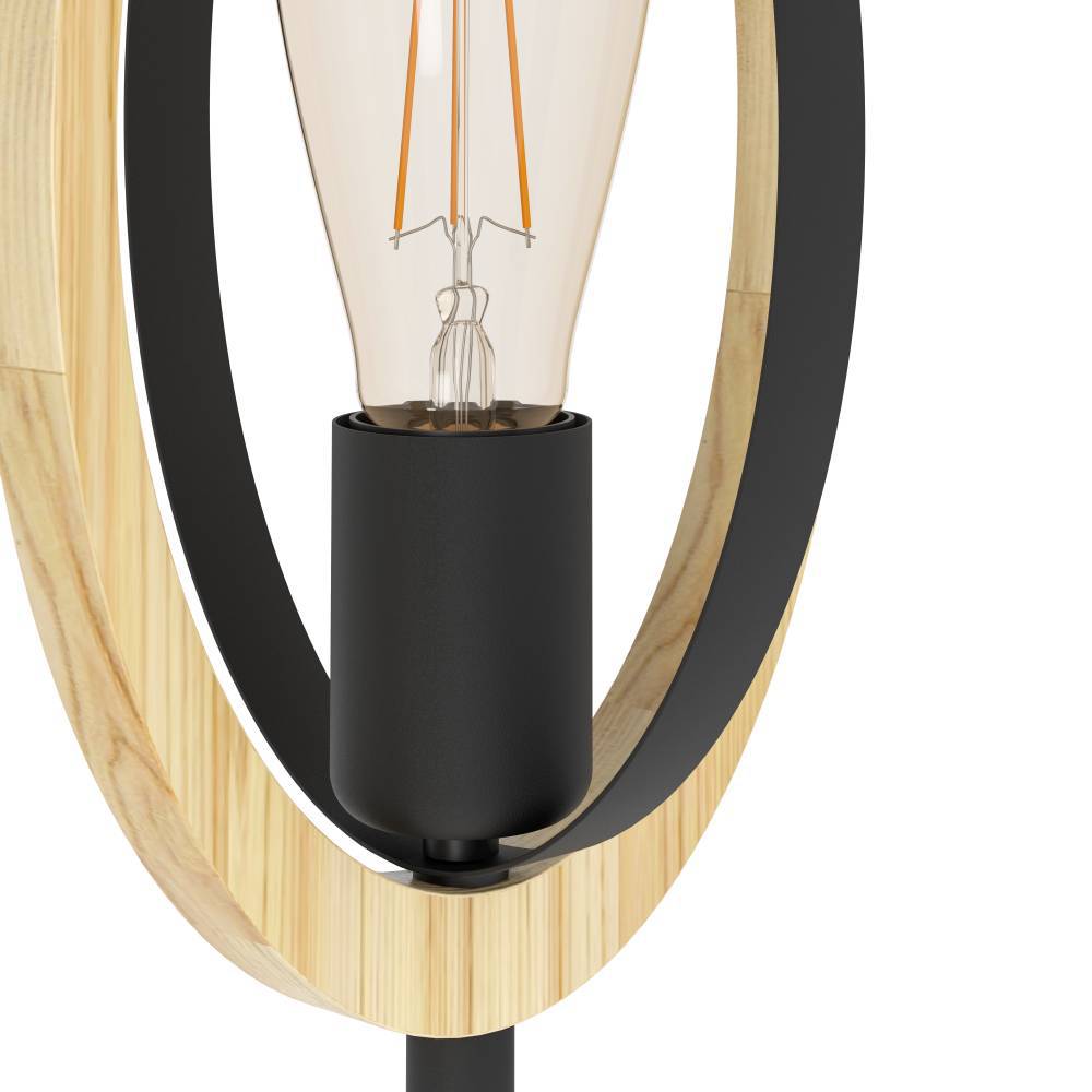 Basildon 35cm Noir lampe de table De Eglo - Sa conception ouverte et sa source de lumière décorative font de la lampe à la fois une source de lumière fonctionnelle et un beau détail intérieur.