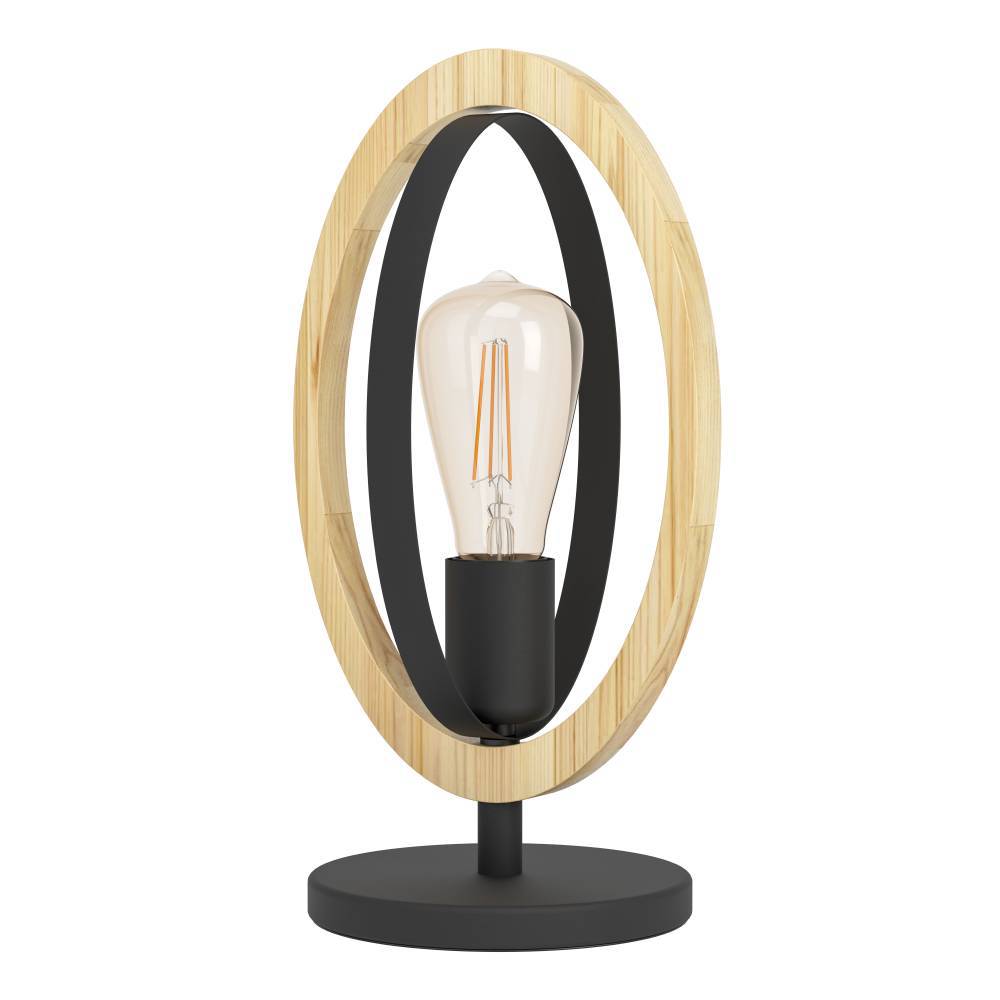Basildon 35cm Noir lampe de table De Eglo - Sa conception ouverte et sa source de lumière décorative font de la lampe à la fois une source de lumière fonctionnelle et un beau détail intérieur.