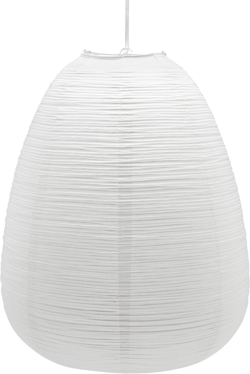 Maki Abat-Jour Ø43 Excl. Suspension Blanc suspension De PR Home - Le maki est en forme d'&oelig;uf, a un diam&egrave;tre de 43 cm et une hauteur de 54 cm.