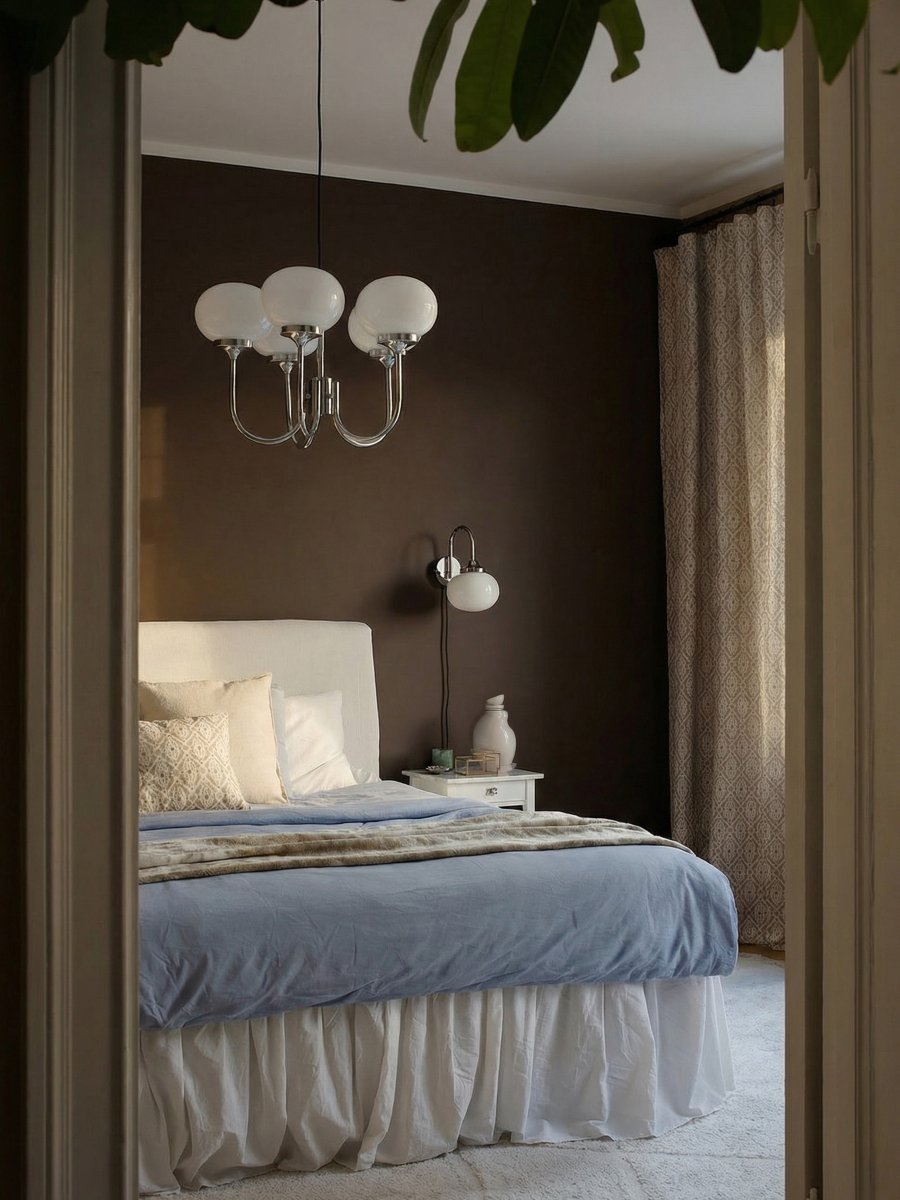 Elsy 5 Ø56 Chrome suspension De PR Home - Il est dot&eacute; de cinq bras orient&eacute;s vers le haut, munis d'abat-jour en verre blanc qui diffusent une lumi&egrave;re douce et agr&eacute;able, cr&eacute;ant ainsi une ambiance cosy dans un salon ou une salle &agrave; manger, par exemple.