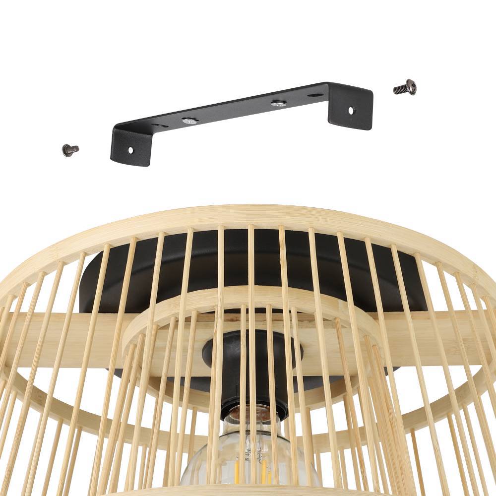 Hykeham Ø38 Nature plafonnier De Eglo - Cette lampe s'intègre parfaitement dans les pièces au style de décoration intérieure naturel, scandinave ou bohème où vous souhaitez ajouter un élément de matériaux naturels et de formes douces.