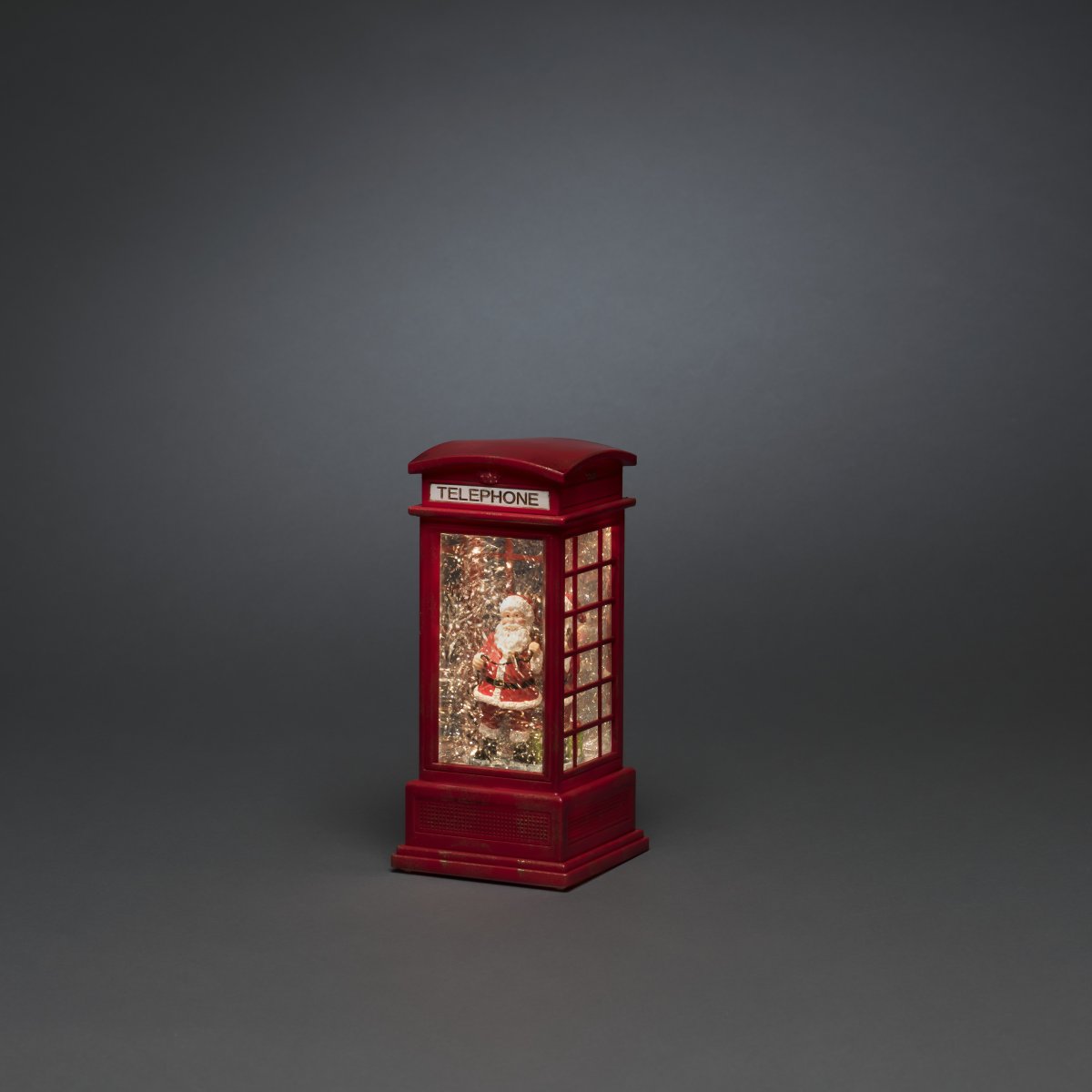 Lanterne remplie d'eau Cabine téléphonique ROUGE De Konstsmide - Cette lanterne &agrave; eau en forme de cabine t&eacute;l&eacute;phonique est une charmante d&eacute;coration de No&euml;l.
