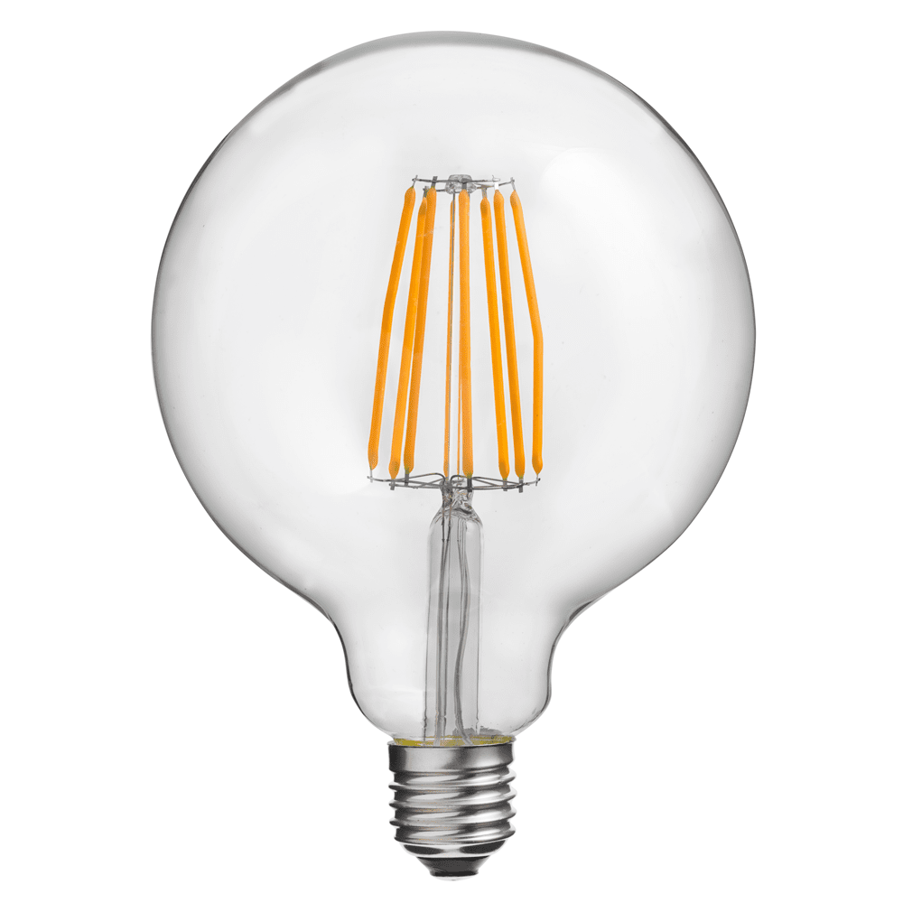 E27 Globe 8W 2700K Dimmable Transparent De Unison - La lampe a une puissance de 8W et une temp&eacute;rature de couleur de 2700K, ce qui fournit une lumi&egrave;re chaude et agr&eacute;able.