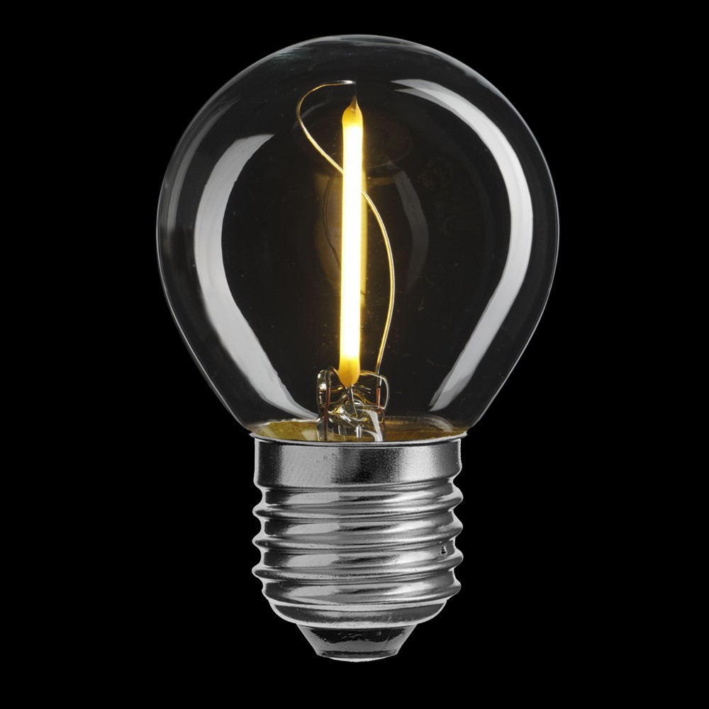 LED E27 boule 1W 2700K Transparent De Unison - Dur&eacute;e de vie&nbsp;: 25&nbsp;000&nbsp;heures.