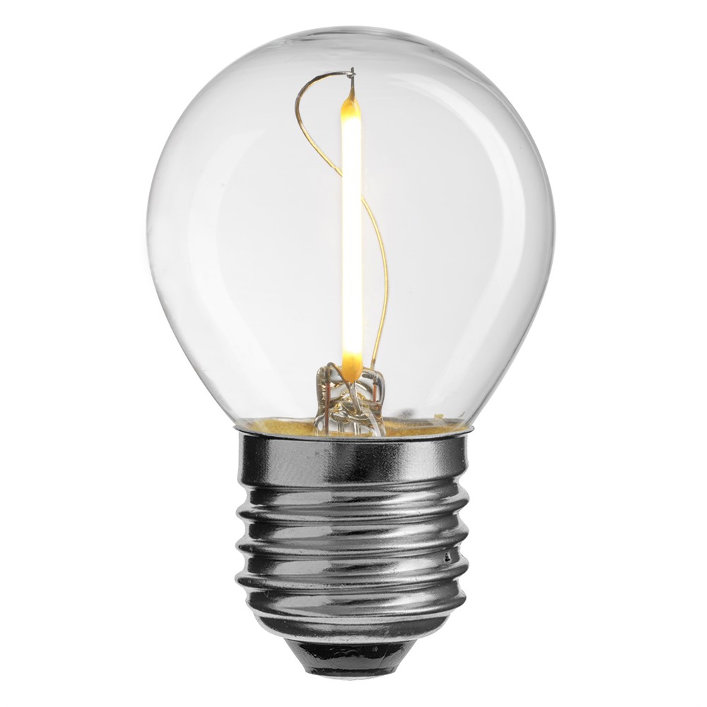 LED E27 boule 1W 2700K Transparent De Unison - Dur&eacute;e de vie&nbsp;: 25&nbsp;000&nbsp;heures.