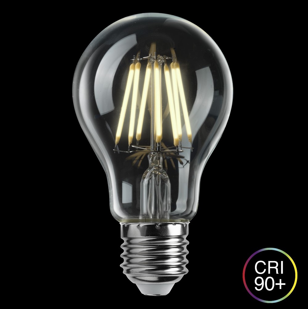 E27 normal 8W 2700K Dimmable Transparent De Unison - La conception classique de la source lumineuse est combin&eacute;e &agrave; la technologie LED moderne pour offrir &agrave; la fois style et efficacit&eacute; &eacute;nerg&eacute;tique, ce qui la rend parfaite pour les installations d&eacute;coratives et l'&eacute;clairage g&eacute;n&eacute;ral.