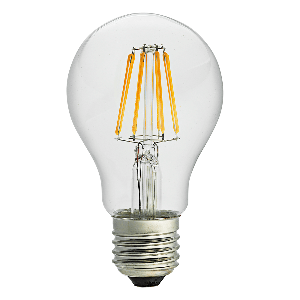 E27 normal 8W 2700K Dimmable Transparent De Unison - La conception classique de la source lumineuse est combin&eacute;e &agrave; la technologie LED moderne pour offrir &agrave; la fois style et efficacit&eacute; &eacute;nerg&eacute;tique, ce qui la rend parfaite pour les installations d&eacute;coratives et l'&eacute;clairage g&eacute;n&eacute;ral.