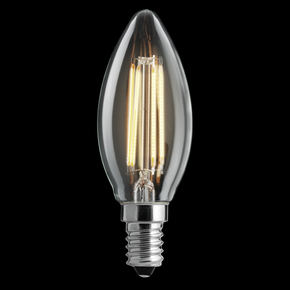 LED E14 Forme Bougie 4W 2700K Dimmable Transparent De Unison - Avec une temp&eacute;rature de couleur de 2700K, il &eacute;met une lumi&egrave;re chaude et agr&eacute;able, parfaite pour une ambiance cosy dans la maison.