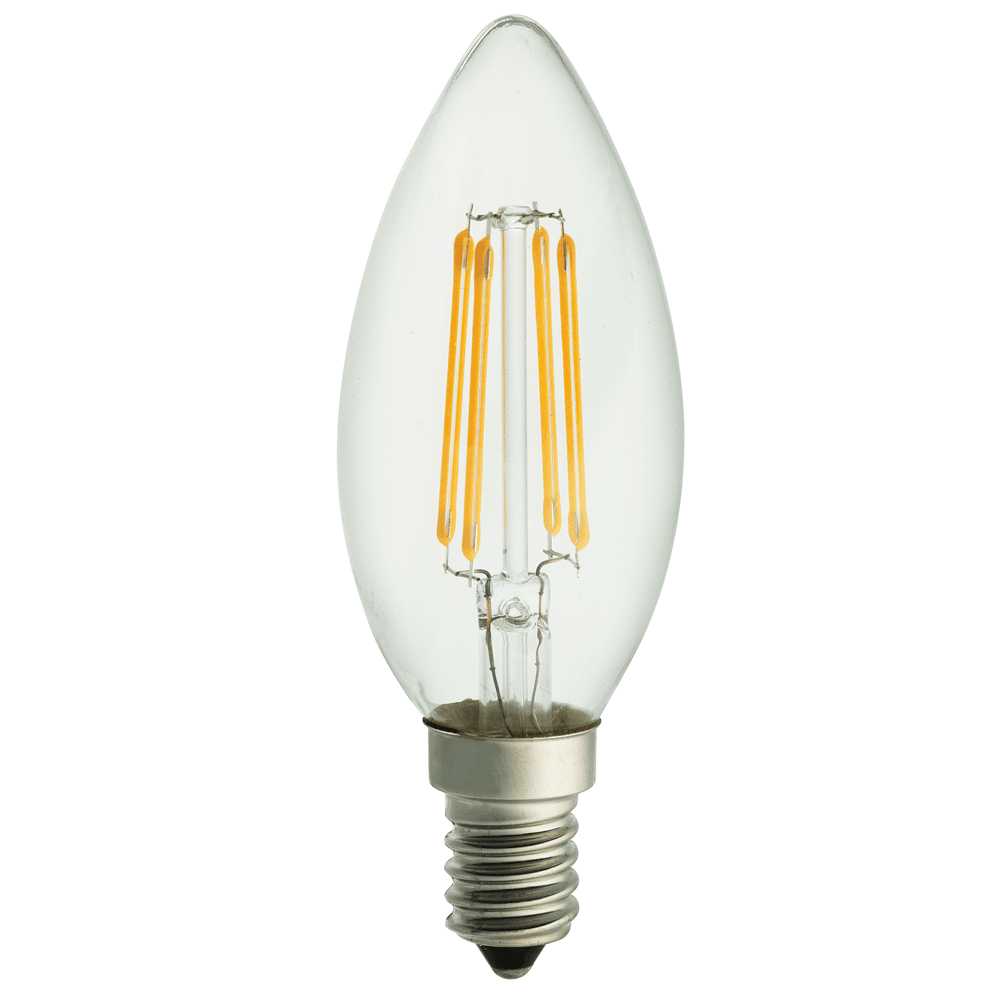 LED E14 Forme Bougie 4W 2700K Dimmable Transparent De Unison - Avec une temp&eacute;rature de couleur de 2700K, il &eacute;met une lumi&egrave;re chaude et agr&eacute;able, parfaite pour une ambiance cosy dans la maison.