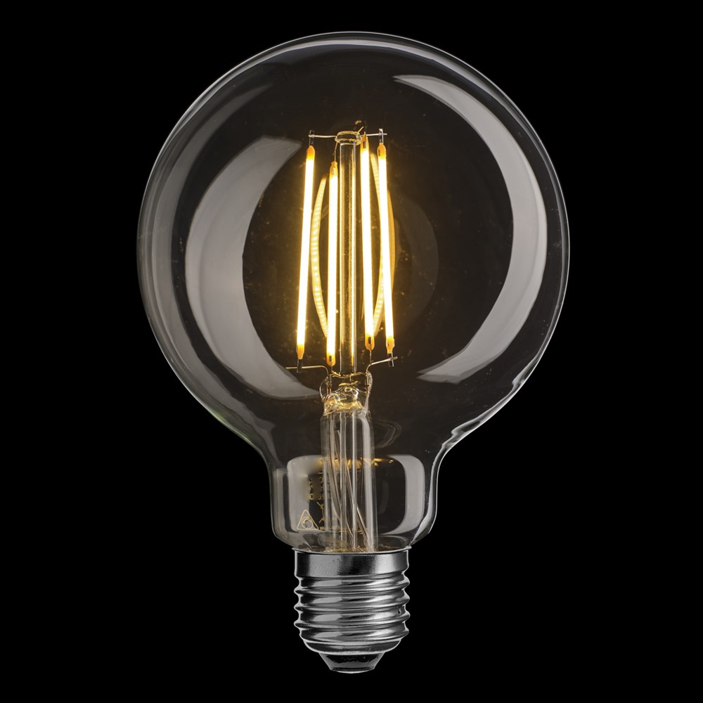 E27 Globe 8W 2700K Dimmable Transparent De Unison - La lampe a une puissance de 8W et une temp&eacute;rature de couleur de 2700K, ce qui fournit une lumi&egrave;re chaude et agr&eacute;able.