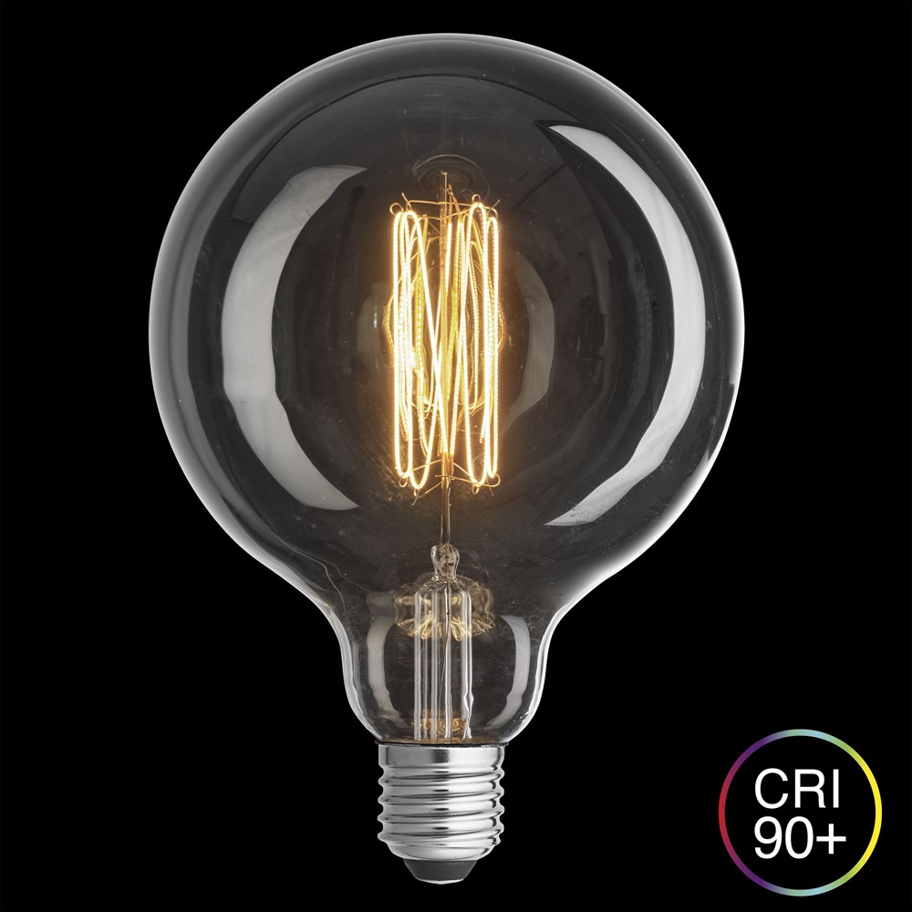 E27 Globe 2W 2200K Dimmable Transparent De Unison - La conception classique et le filament en spirale de la source lumineuse la rendent id&eacute;ale pour les luminaires ouverts et les installations d&eacute;coratives o&ugrave; l'esth&eacute;tique et la qualit&eacute; de la lumi&egrave;re sont primordiales.