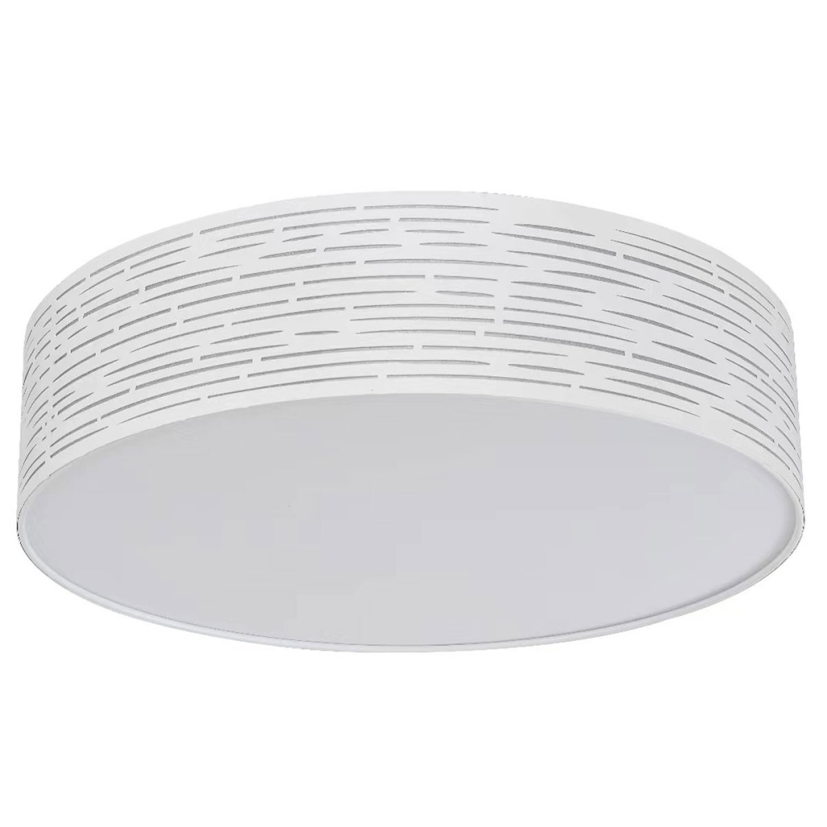  Candy Ø40 Blanc plafonnier De Oriva - L'abat-jour blanc aux sculptures élégantes et subtiles diffuse une lumière douce et agréable dans toute la pièce, parfaite pour les salons et les chambres.