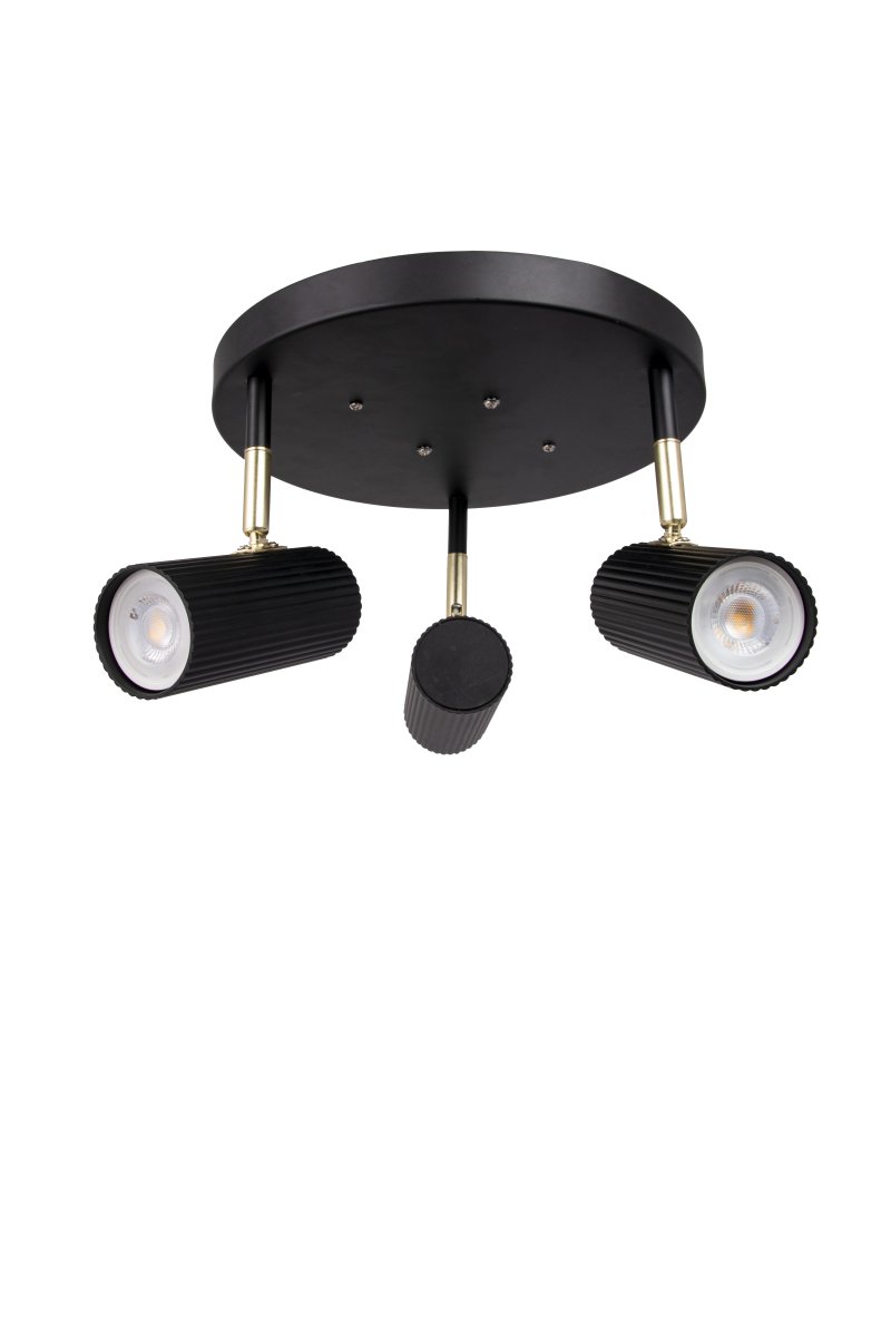 Hubble 3 Noir spot De Globen Lighting - Hubble est un spot pratique dot&eacute; d'abat-jour tubulaires en aluminium stri&eacute;.