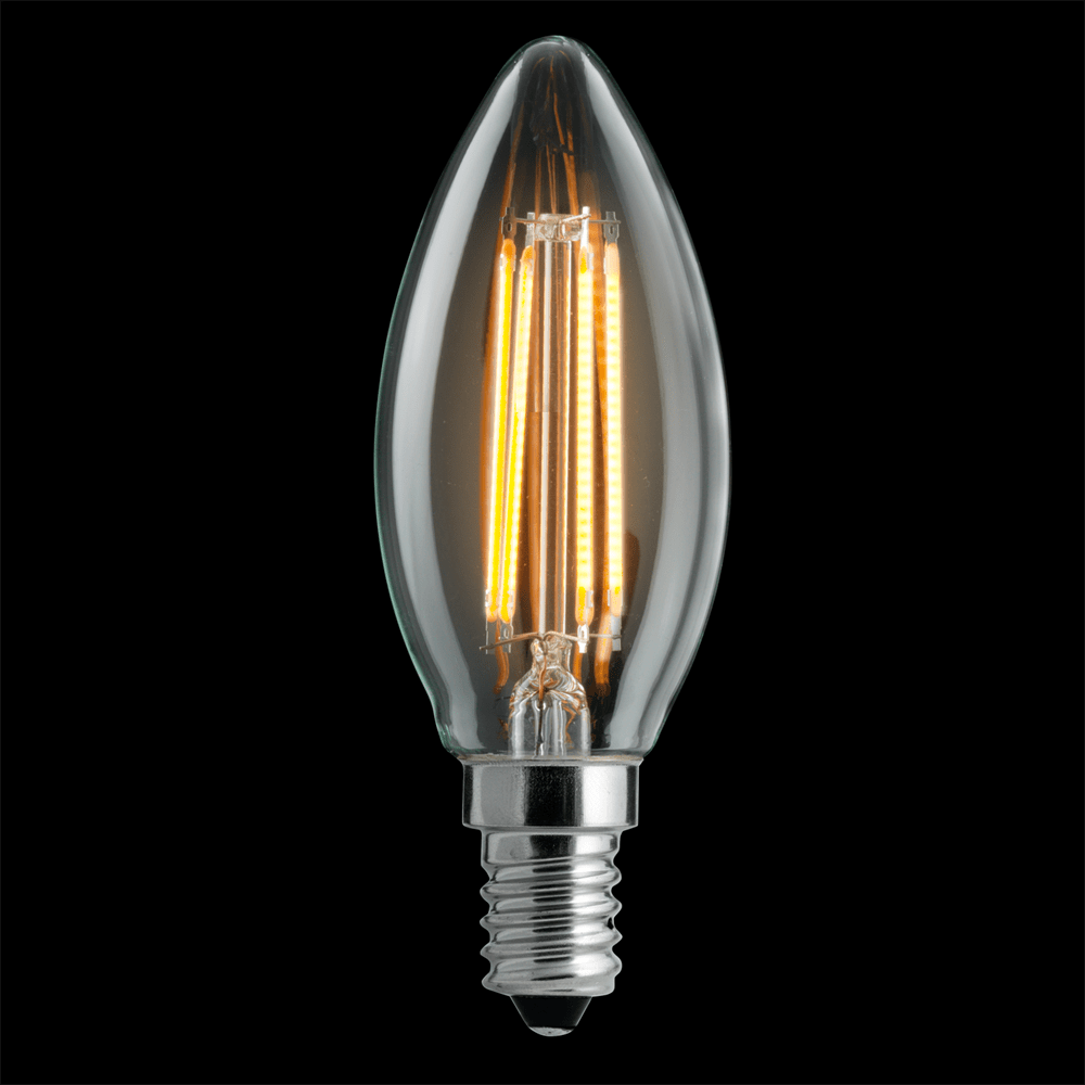 E14 4,5W 2200K Dimmable 3 niveaux Transparent De Unison - Lustre avec source lumineuse claire E14 et effet 4,5 W et lumi&egrave;re chaude de 2200 K cr&eacute;e une atmosph&egrave;re atmosph&eacute;rique avec son design &eacute;l&eacute;gant et classique.