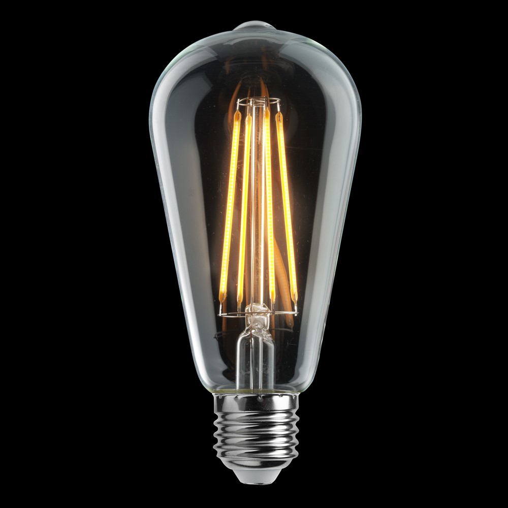 E27 7W 2200K Dimmable 3 niveaux Transparent De Unison - La forme classique et allong&eacute;e ajoute une touche d&eacute;corative, ce qui la rend id&eacute;ale pour les luminaires ouverts et les installations d&eacute;coratives o&ugrave; le style et la fonction sont tous deux importants.
