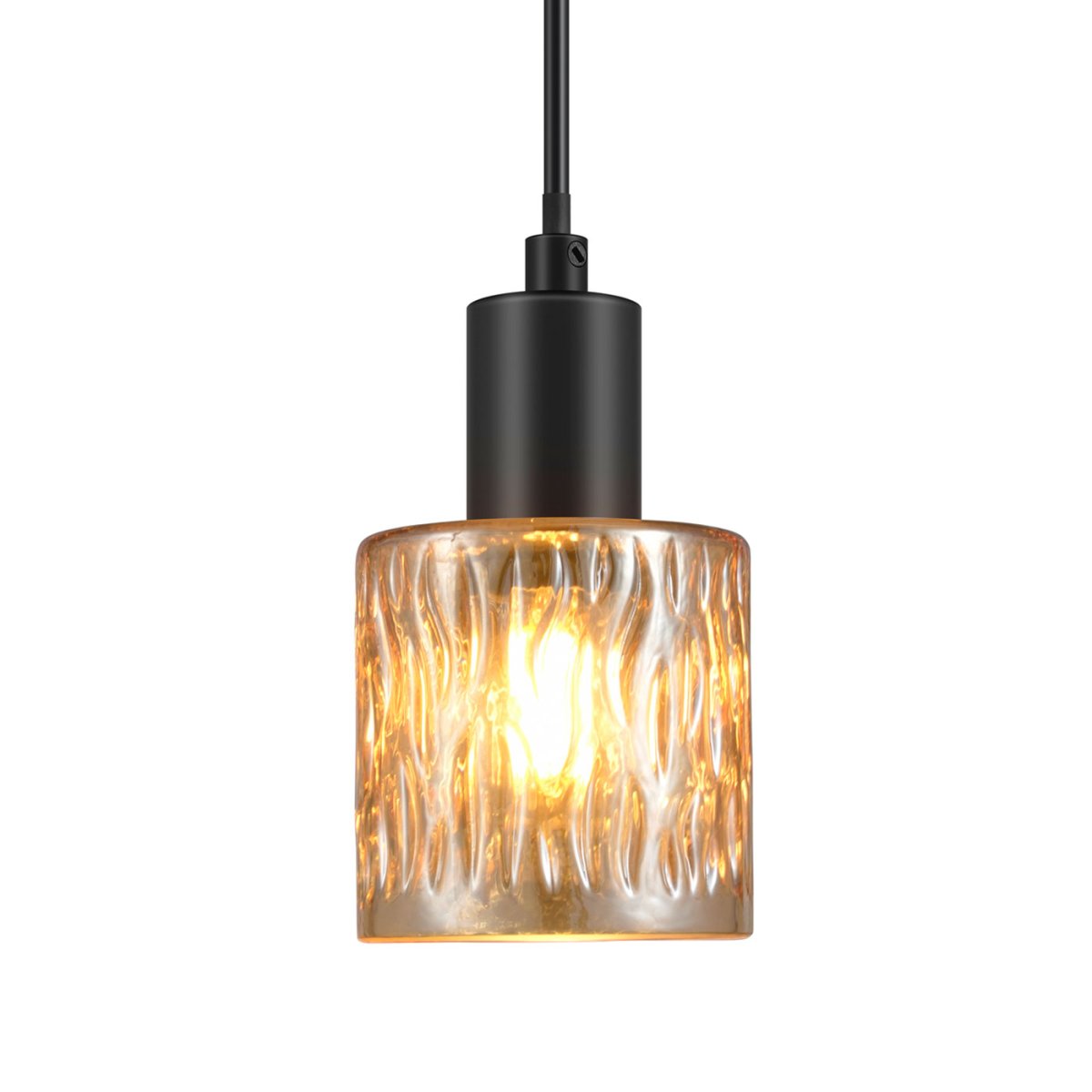 Julia Ø8 Ambre lampe de fenêtre De Oriva - Cette lampe de fenêtre combine un verre magnifiquement texturé avec des détails noirs modernes pour créer un look unique et sophistiqué.