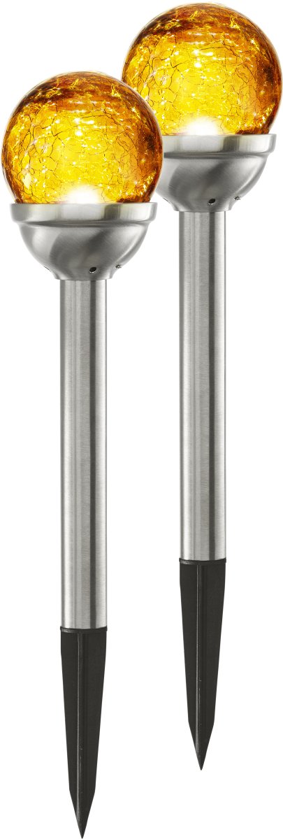Roma 2-p Ambre lampe solaire De Star Trading - Belle décoration à placer dans l'entrée, sur le chemin et dans le jardin.