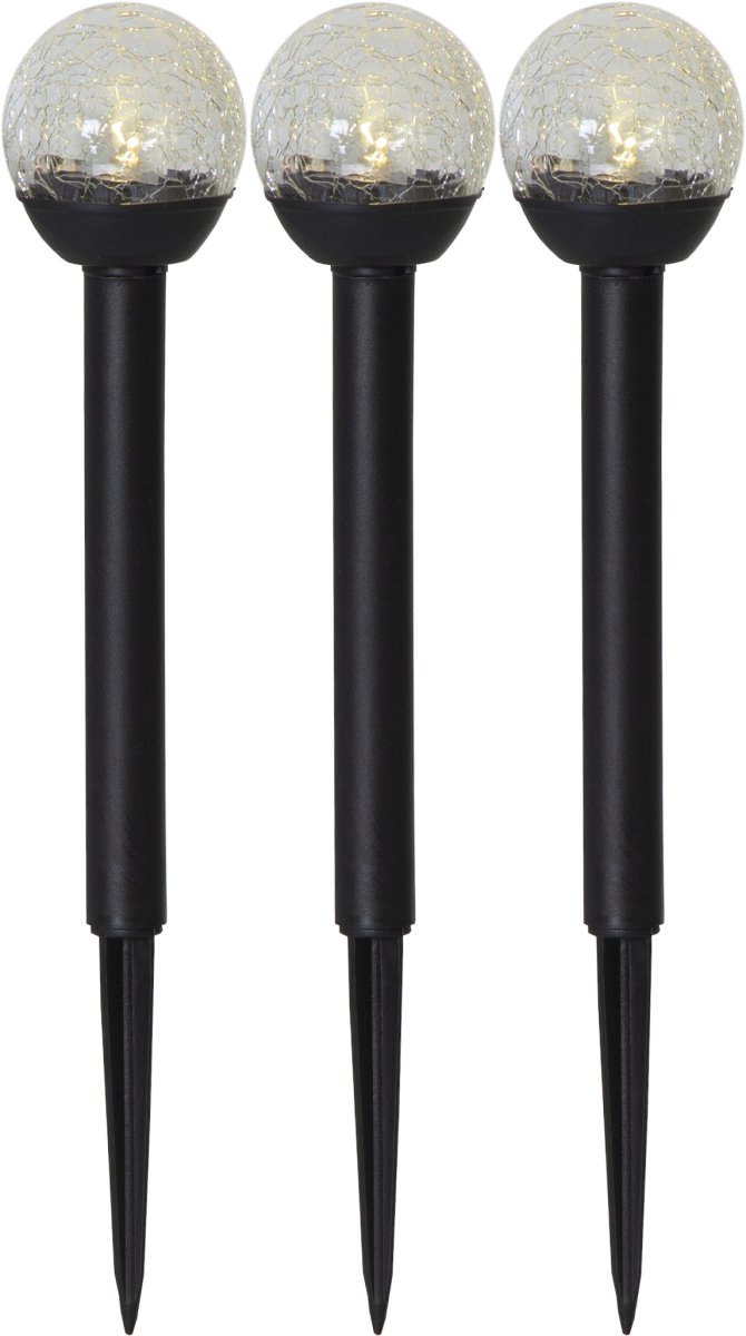 Roma 3-p Noir lampe solaire De Star Trading - 